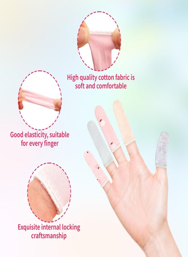 Notoke 100PCS Finger Cots Multicolor Cotton Finger Protectors Breathable Finger Toe Sleeves Thumb Cot Comfort Fingertips Protective Cushion Bandages Finger Tips Protector Color Random - Image 4